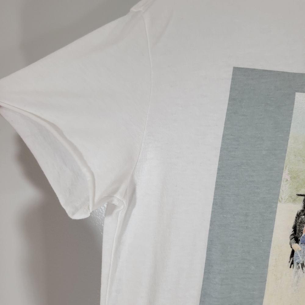THE BEATLES white pixel Group In Field rock n roll short sleeve graphic tshirt - Picture 6 of 8